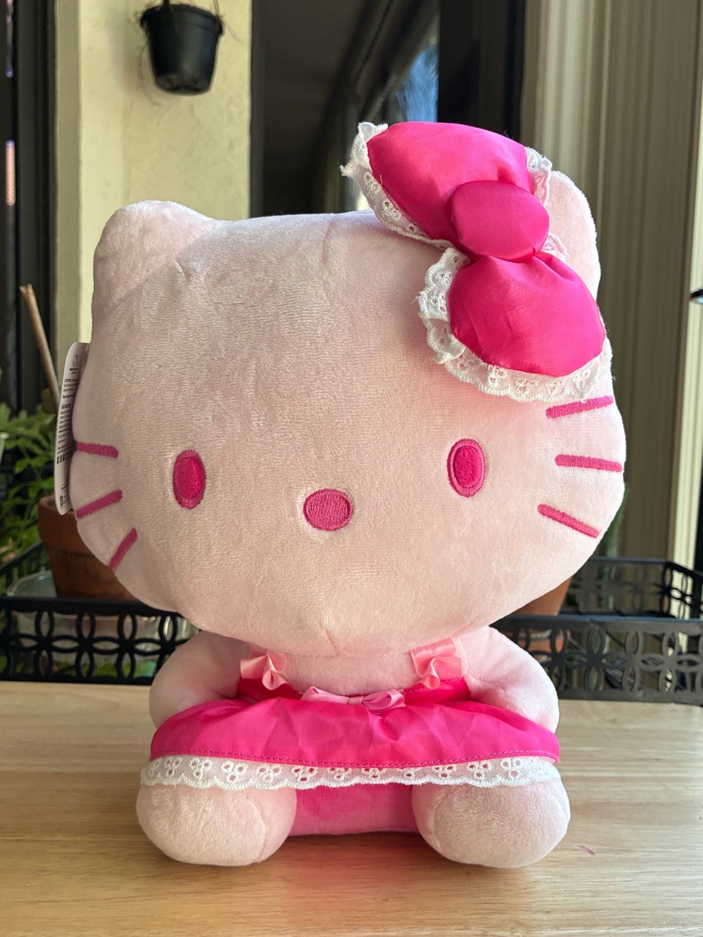 Sanrio Hello Kitty Pink Plush Doll Coquette Lace Dress Bow NWT 10”
